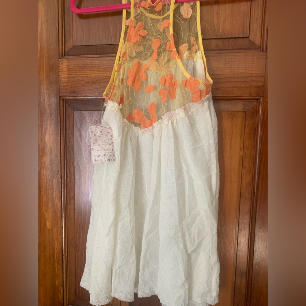 Free People Sequin Applique Sleeveless Top Sheer Gauze Mesh Yoke Top Sz … - Picture 4 of 9